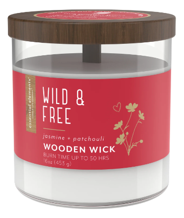 Candle-Lite Essential Elements, Wooden Wick, 16 oz Jar