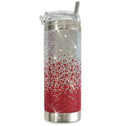 Jacqueline Kent 20 oz Crystal Tumbler, Clear Lid, Straw, Canadian Red Ombre