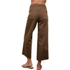 Easel Womens High Waist, Button Front Wide Leg Crop, Stretch, Bell Bottom Pant