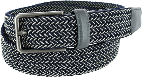 Greg Norman Mens Two Tone Stretch Belt, Black/Grey