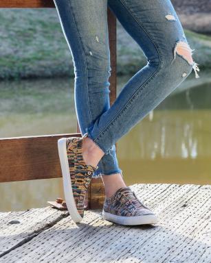 Corkys Womens Babalu Casual Slip On Fashion Sneaker (10, Pink Aztec)