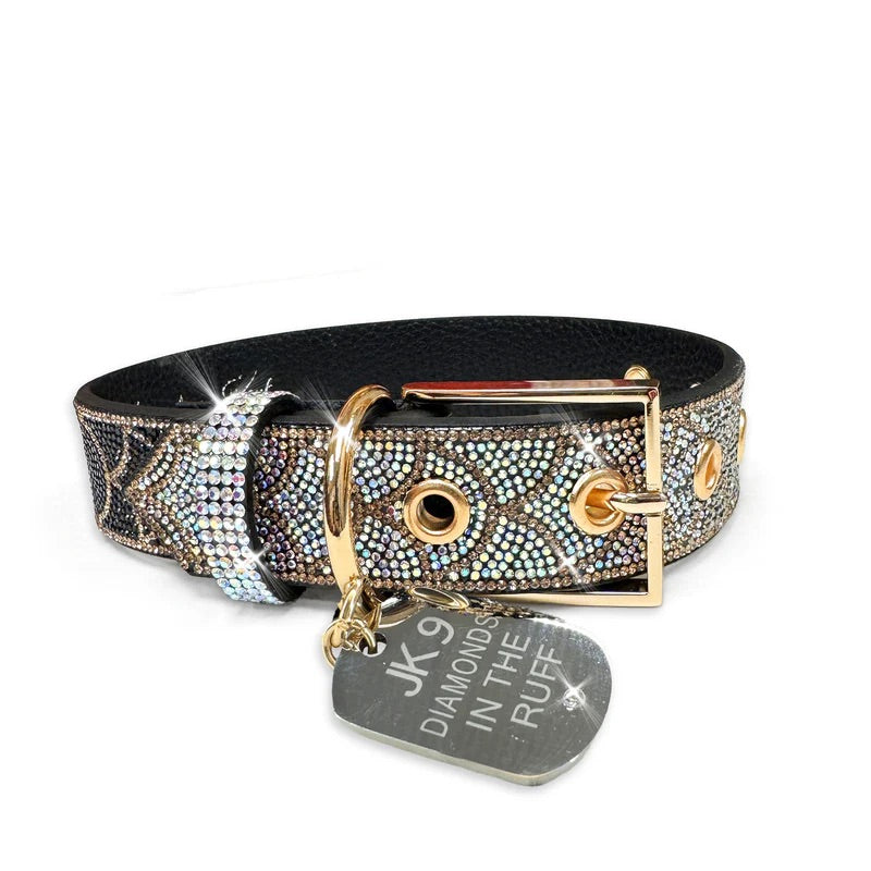 Jacqueline Kent Midnight Mermaid Crystal Dog Collar-Medium