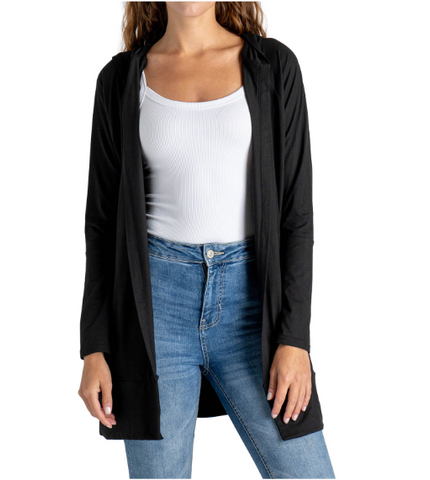 FITKICKS Everywear Women's Hooded Open Front Cardigan