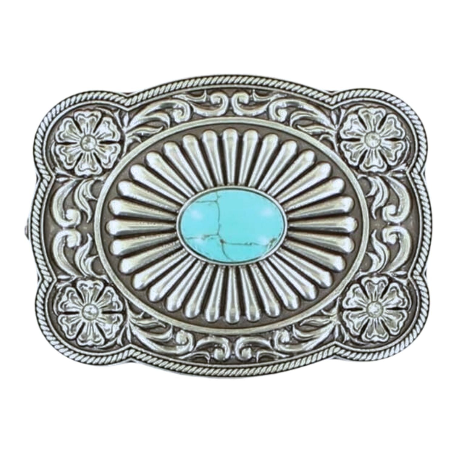 Blazin Roxx Womens Rectangle Scallop Edge Belt Buckle