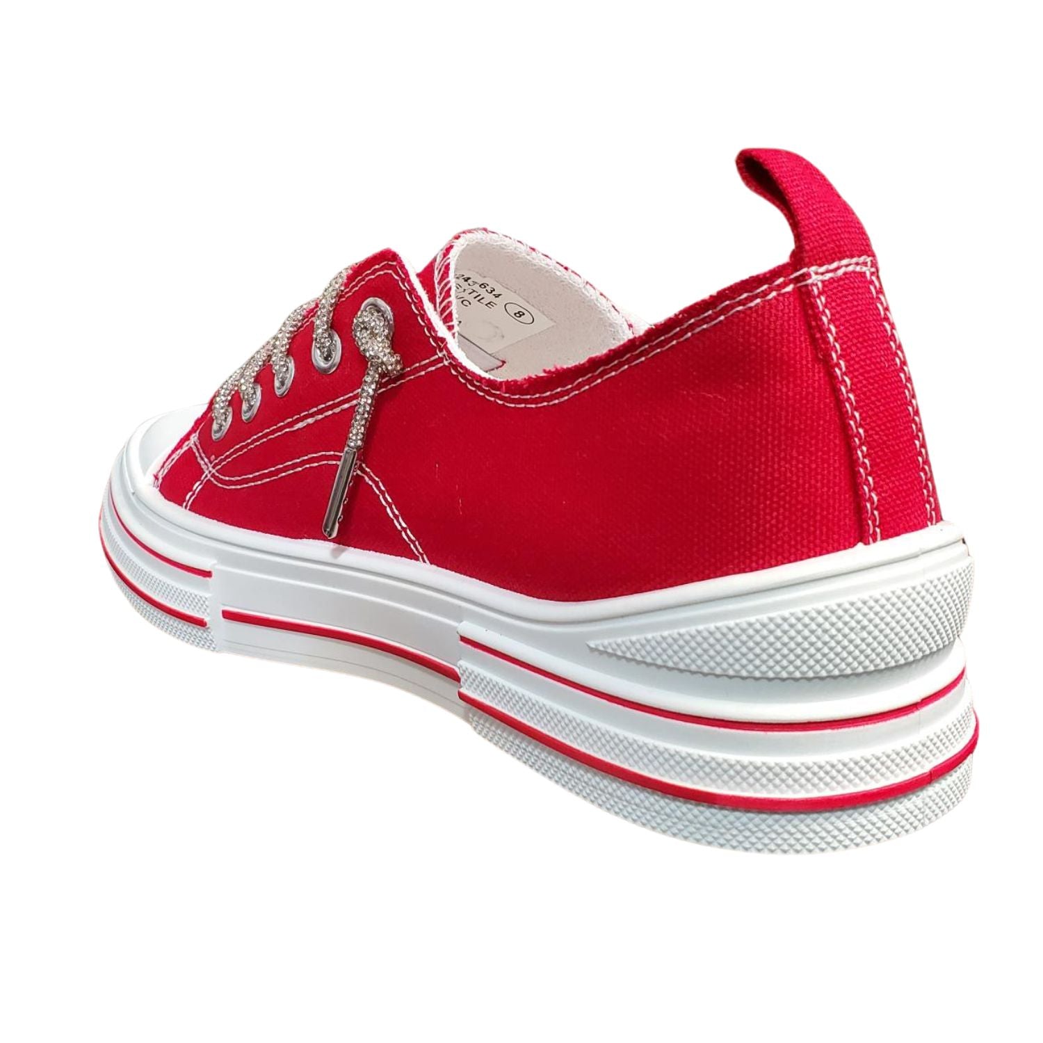 Very G Womens Aman 2 Lace Up Canvas Sneaker, Red