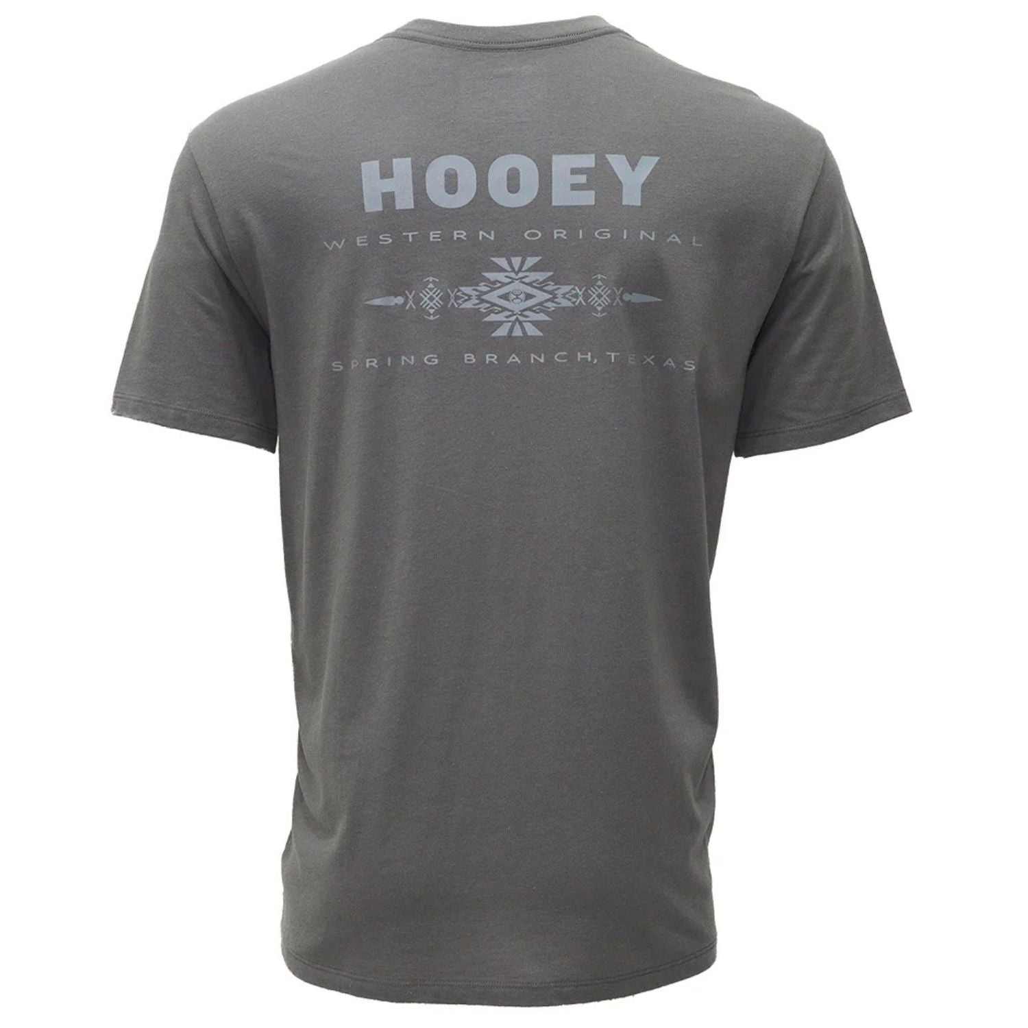 Hooey Mens Peyote Steel Grey Crew Neck Short Sleeve T-Shirt