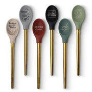 Krumbs Kitchen Elements Collection Silicone Spoon, with Metallic Gold Handle