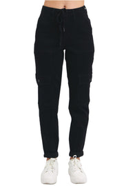 Judy Blue Womens High Waist Cargo Cuffed Jogger Jeans