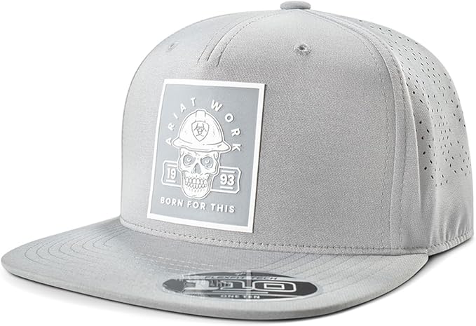 Ariat Mens Ariat Work Born For This Patch Adjustable Snapback Cap Hat, Grey