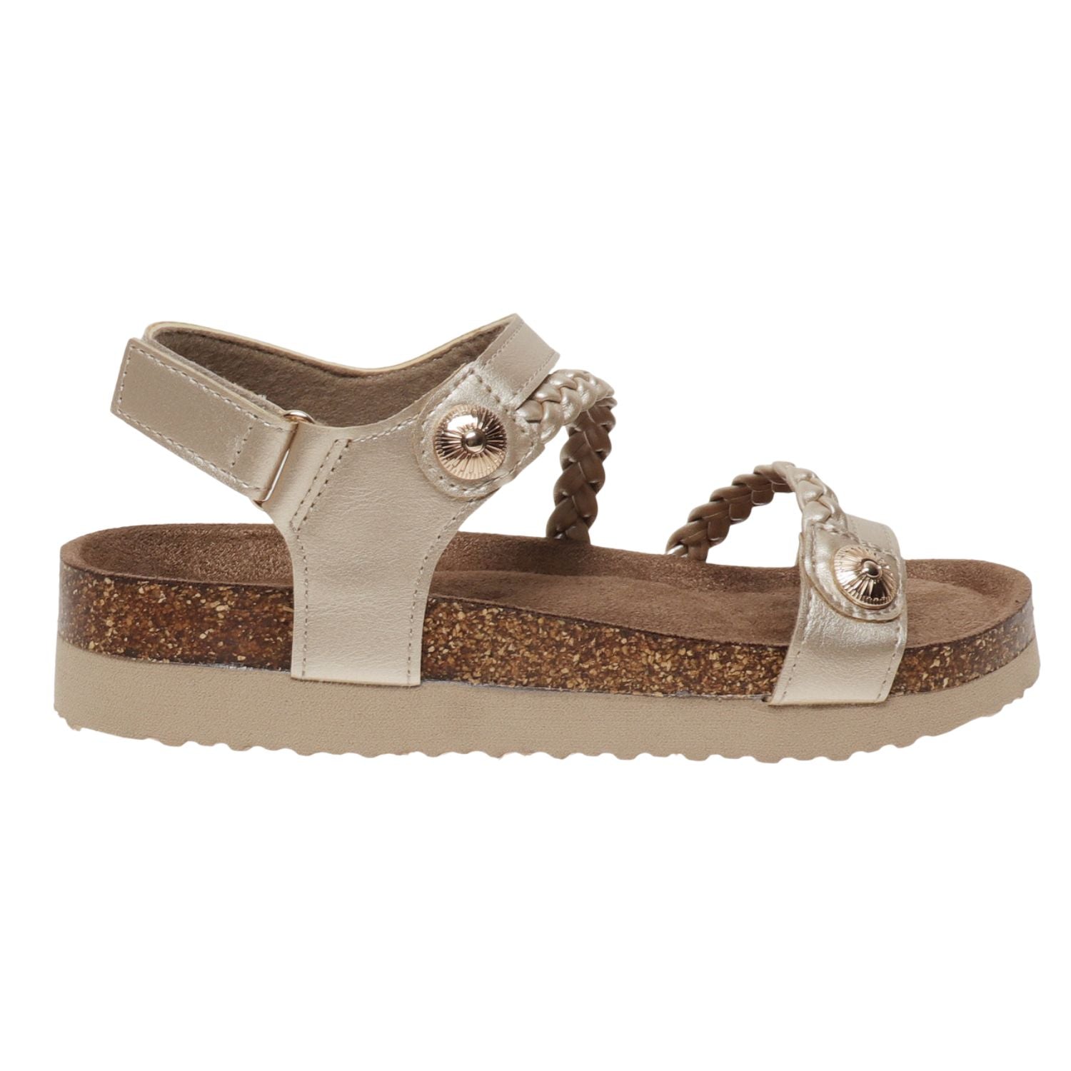 Outwoods Kids Prime-5 Hook and Loop Fashion Sandal, Gold
