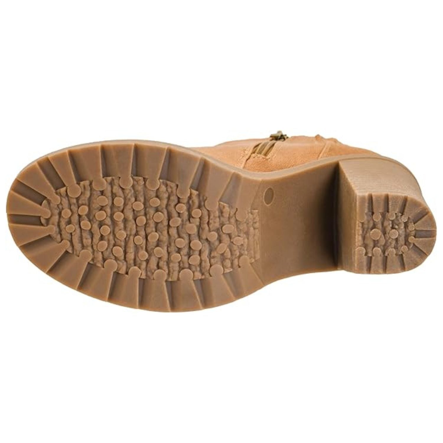 Corkys Womens Rocky Top Faux Leather Block Heel Bootie, Camel