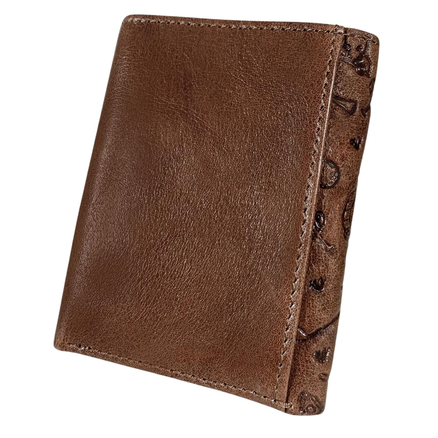 Mad Golfer Embossed Logo Leather Trifold Wallet