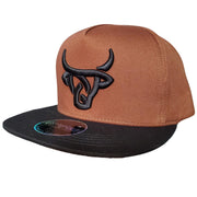 Lost Calf Mens Brown Swiss Flat Bill Adjustable Snapback Cap Hat