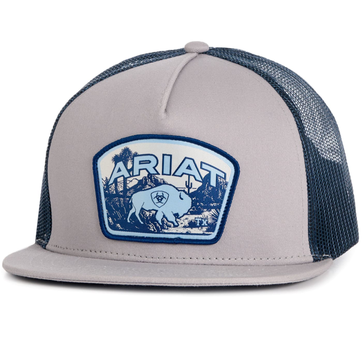 Ariat Mens Ariat Buffalo Logo Patch Adjustable Snapback Cap Hat