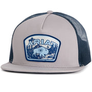 Ariat Mens Ariat Buffalo Logo Patch Adjustable Snapback Cap Hat