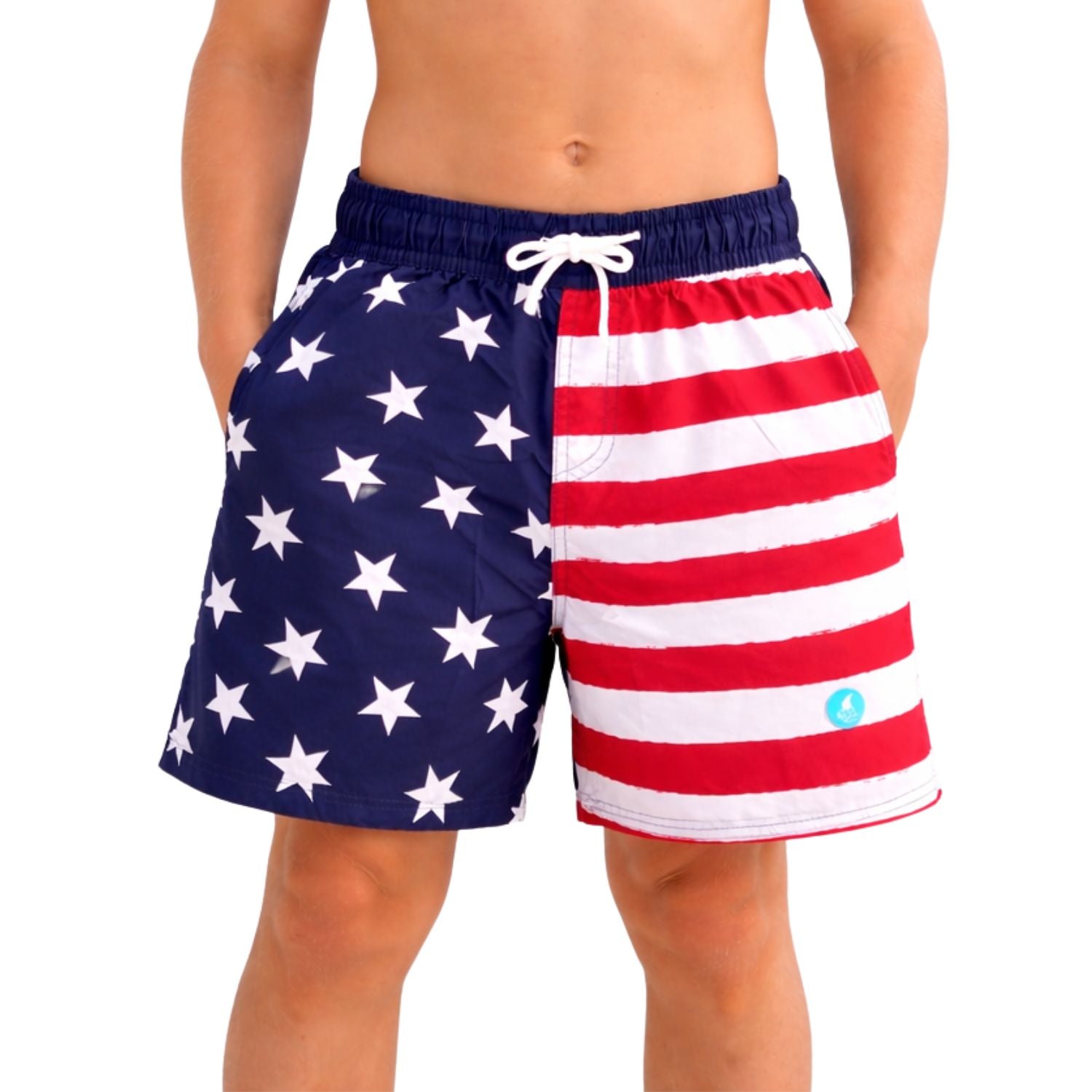 Heat Swimwear Little Boys American Flag Board Shorts Swimsuit