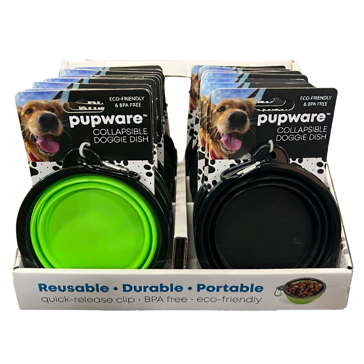 24 Pack Pupware Collapsible BPA-Free Silicone Travel Doggie Dish Bowl