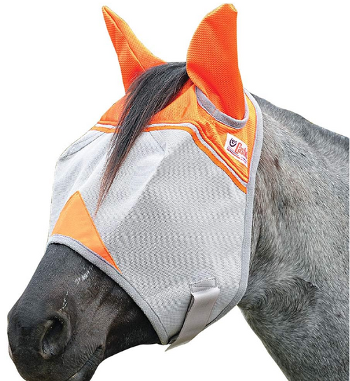 Cashel Animal Rescue Orange Crusader Premium Fly Mask Standard with Ears