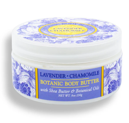 Greenwich Bay Shea & Cocoa Botanic Body Butter, 8oz Tub, Lavender Chamomile