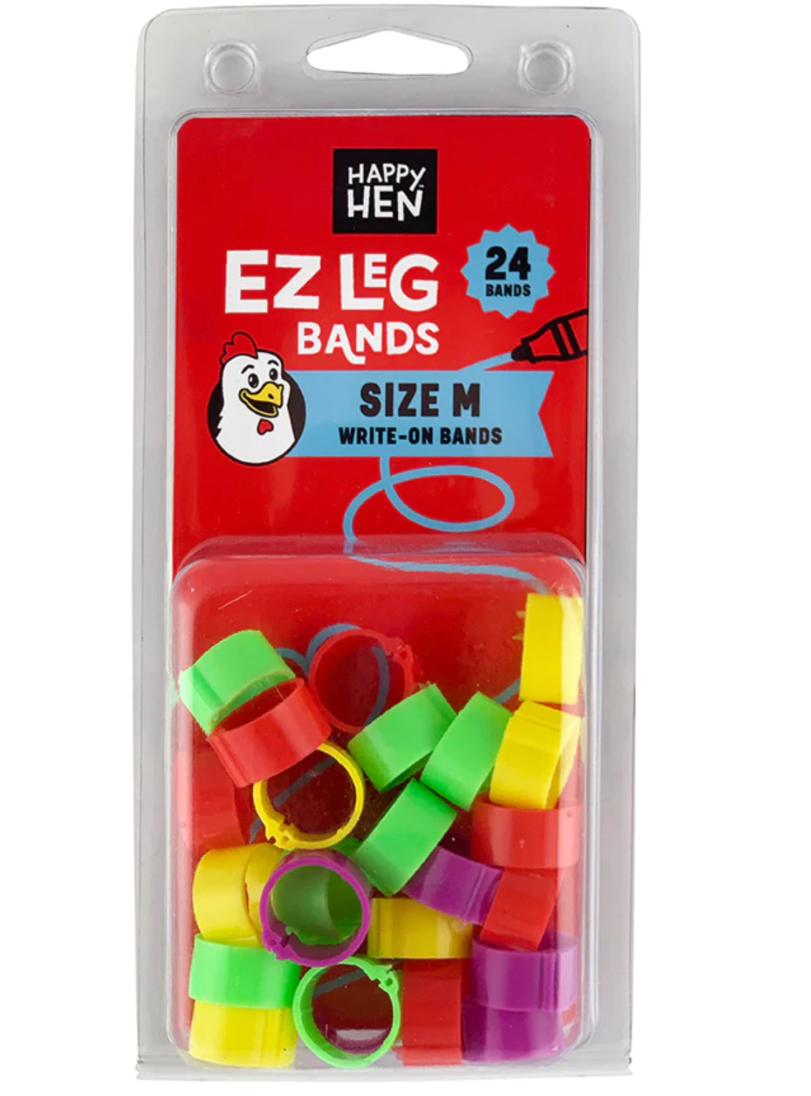 Happy Hen EZ Leg Bands, Write on Bands for Chickens, Small or Medium
