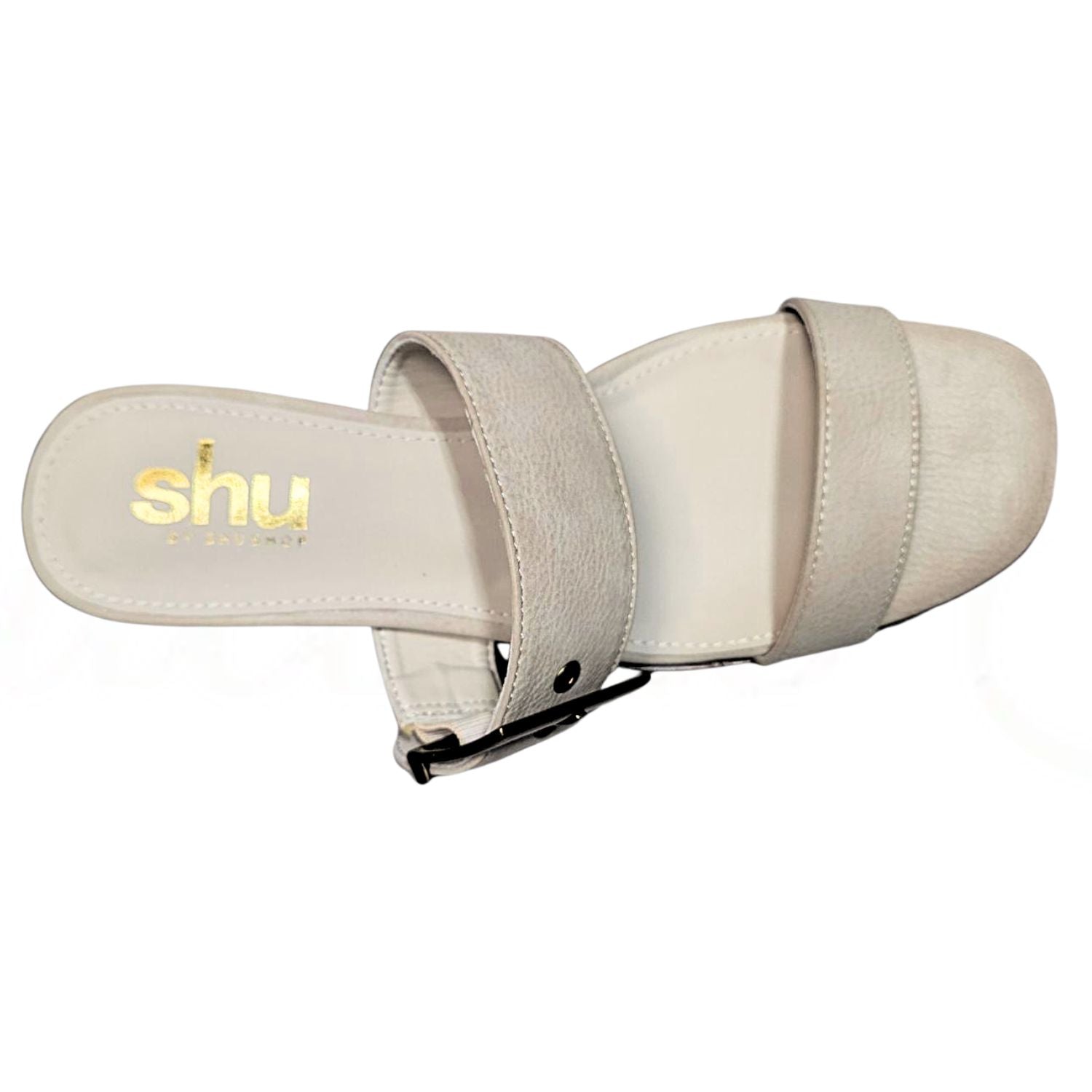 Shu Shop Womens Eden Buckle Strap Slide Heeled Sandal