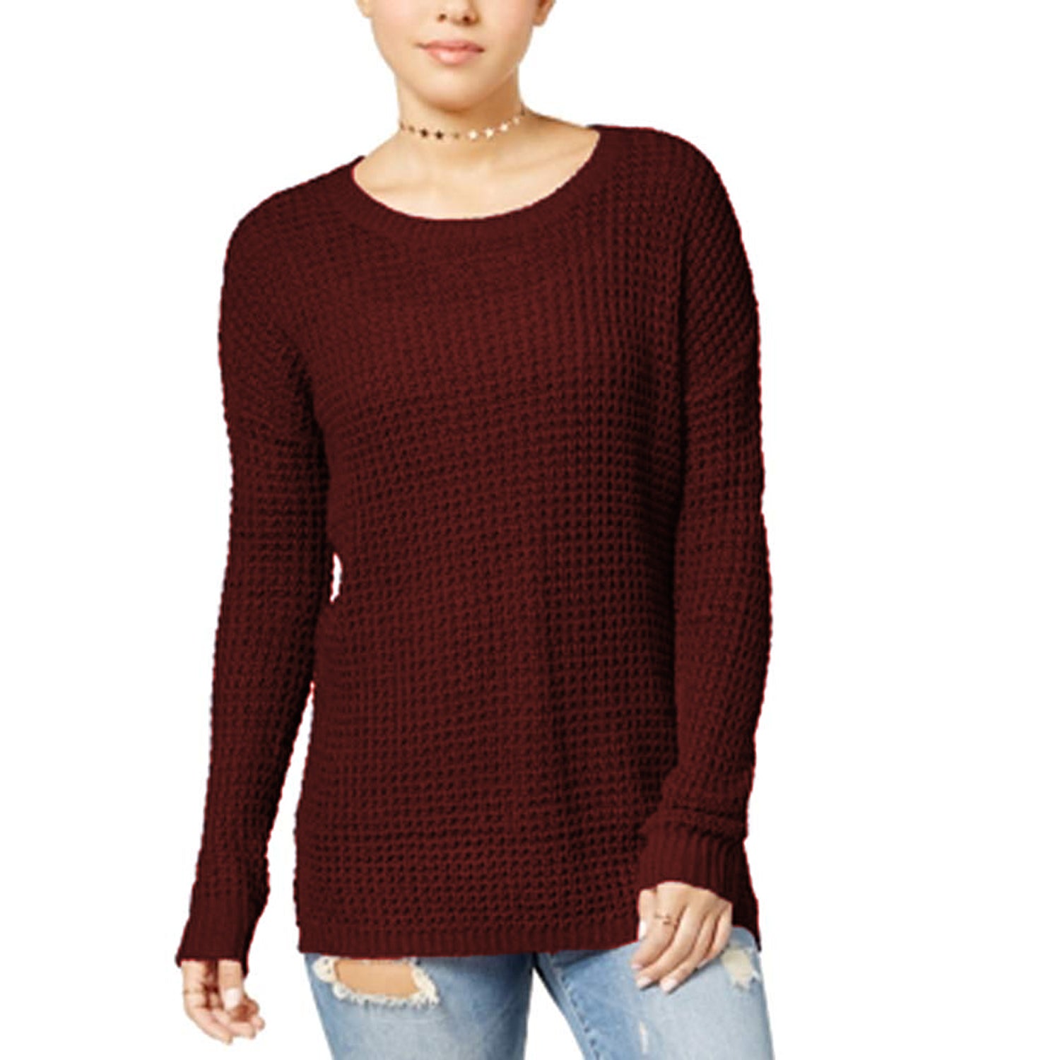 Ultra Flirt Juniors Waffle-Knit Pullover Sweater