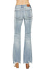 Judy Blue Womens Mid Rise Tummy Control Destroyed Flare Jeans