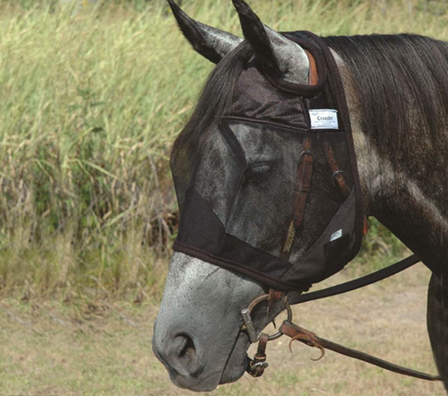 Cashel Quiet Ride Horse Fly Mask, Standard No Ears, Black