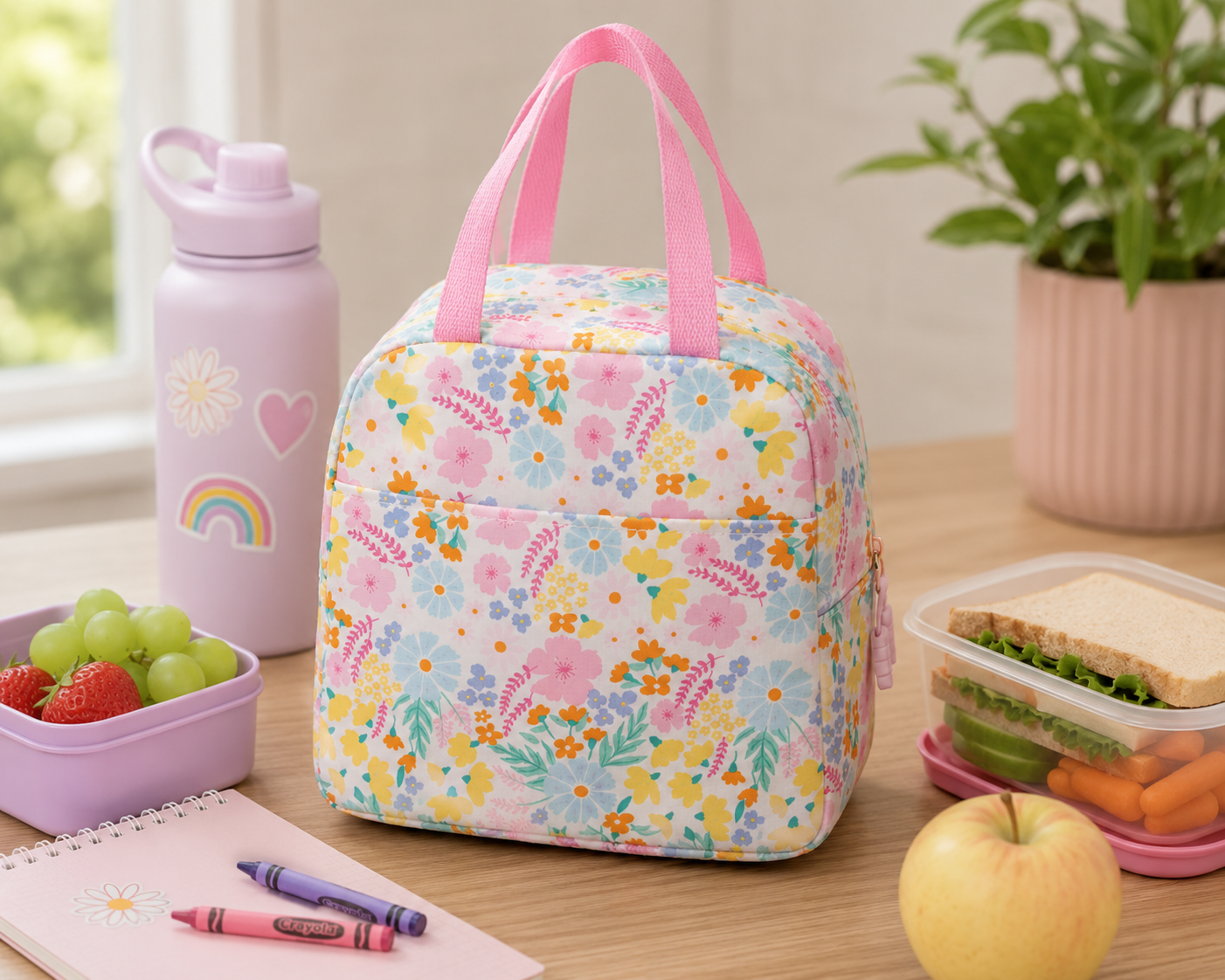 Jane Marie Kids Girls Flourish & Bloom Water Resistant School Lunch Box