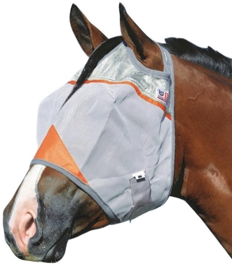 Cashel Crusader Horse Fly Mask, Standard No Ears Supports Animal Rescue, Orange