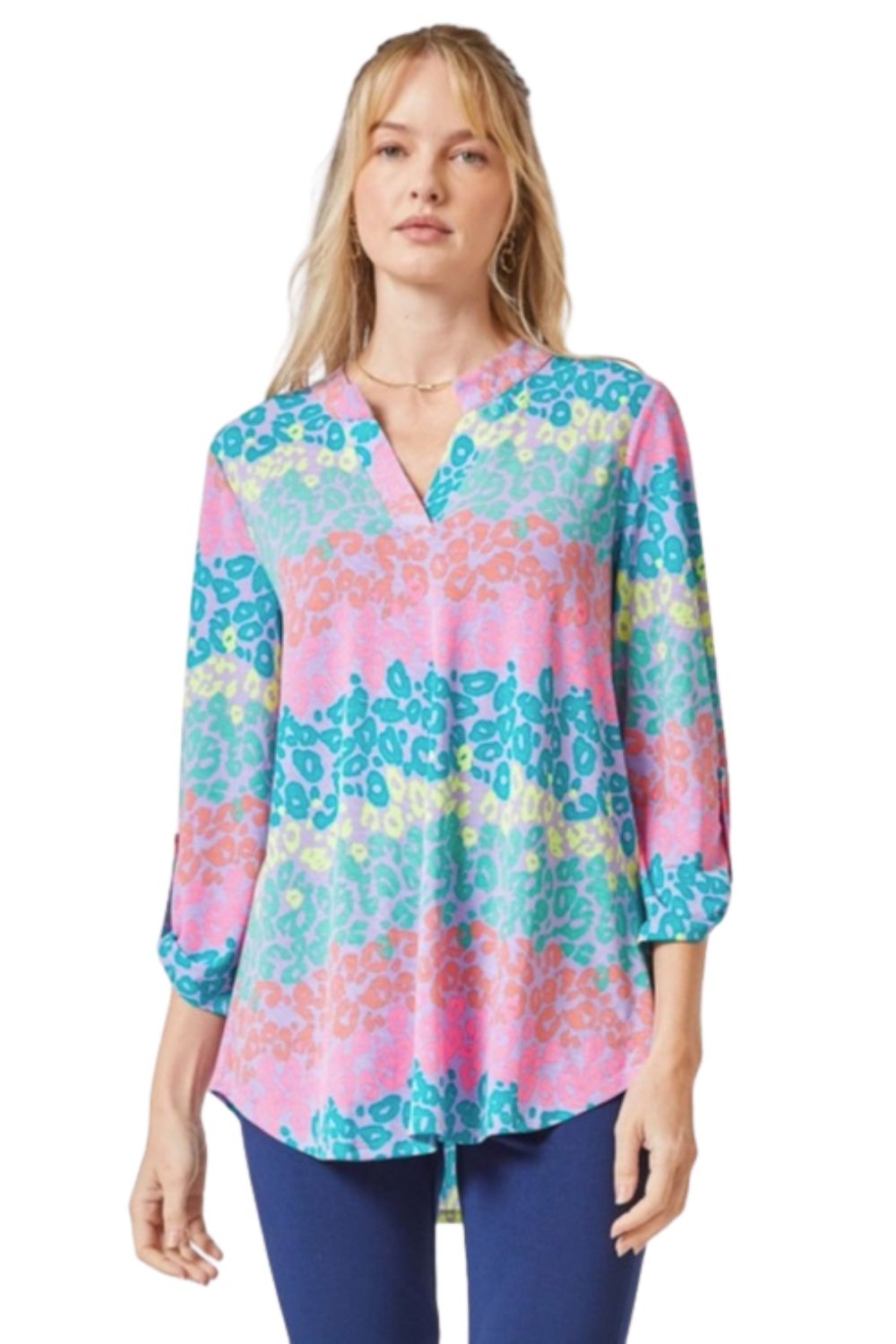 Dear Scarlett Womens Lizzy Relaxed Flowy High Low Blouse