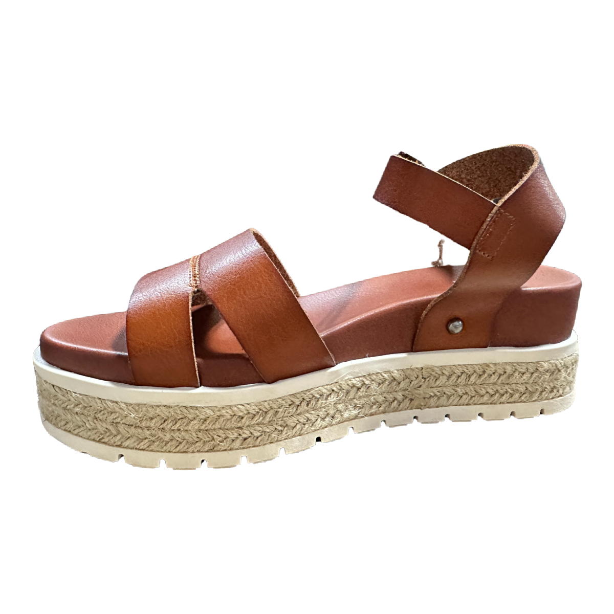Mia Women's Evana Platform Sandal, Cognac