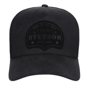 Stetson Oiled Twill Adjustable Snapback Trucker Cap Hat, Black