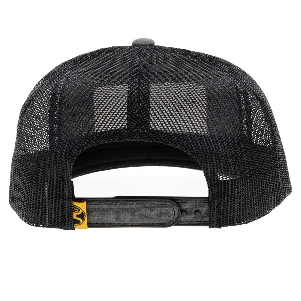 Hooey Mens Rank Stock Logo Adjustable Snapback Trucker Cap Hat- Charcoal/Black