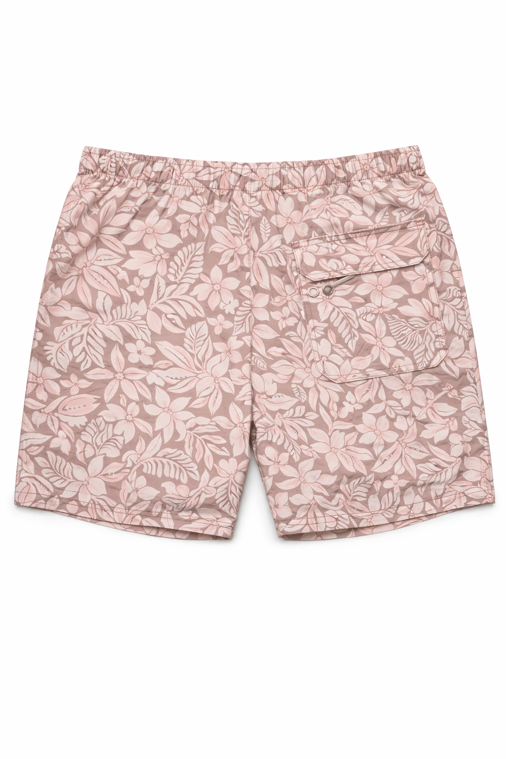 Heat Swimwear Mens Tie Front Board Short Swim Trunks, Floral Beige