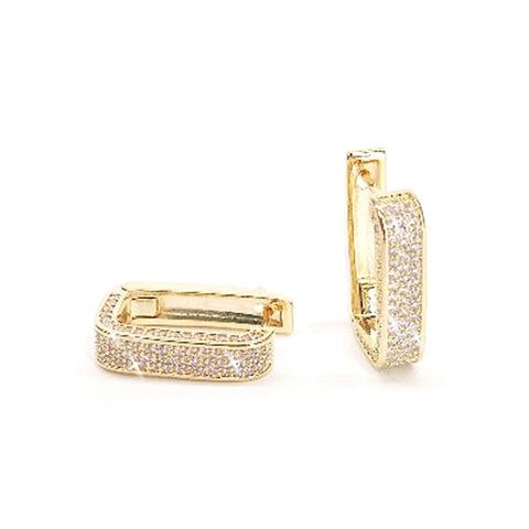 Jacqueline Kent Square Link Huggie Earring, Gold