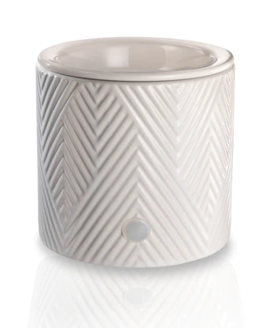 Candle-lite Everyday White Chevron Wax Melt Warmer, White Chevron