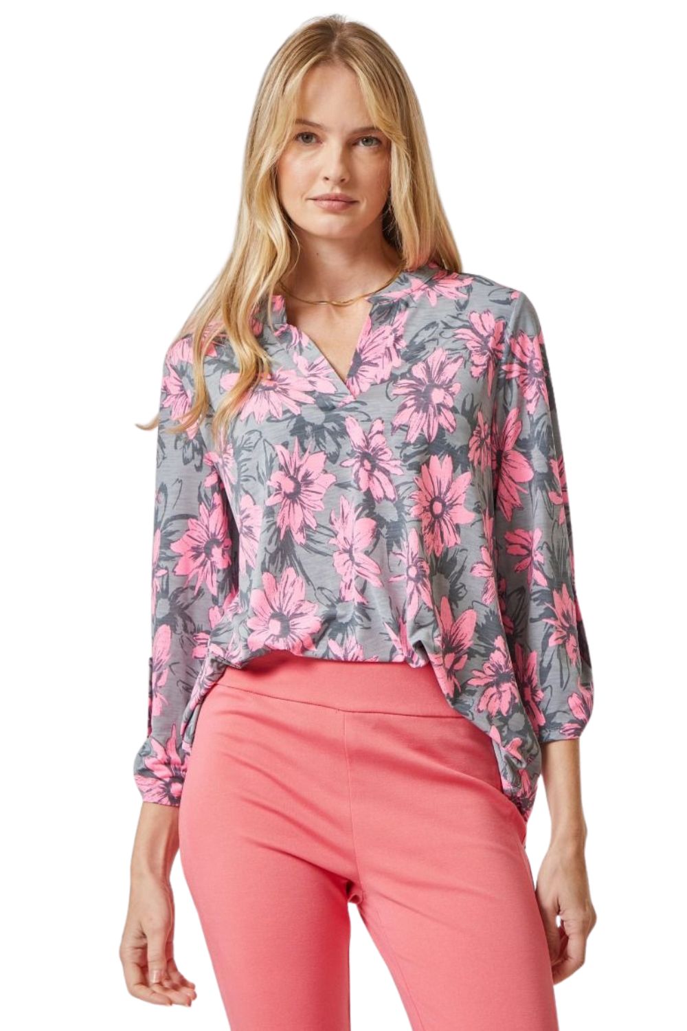 Dear Scarlett Womens Lizzy Relaxed Flowy High Low Blouse