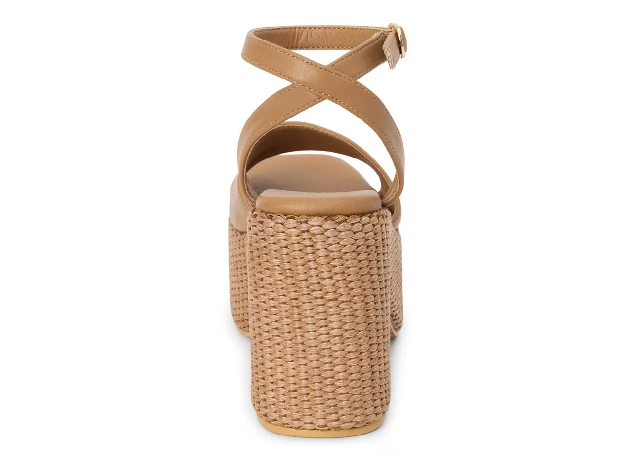 Beach by Matisse Womens Arden Woven Platform Heel Sandal - Cognac