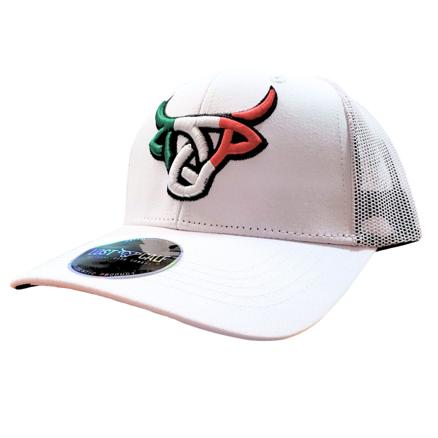 Lost Calf Mens White Mexicalf Adjustable Snapback Cap Hat