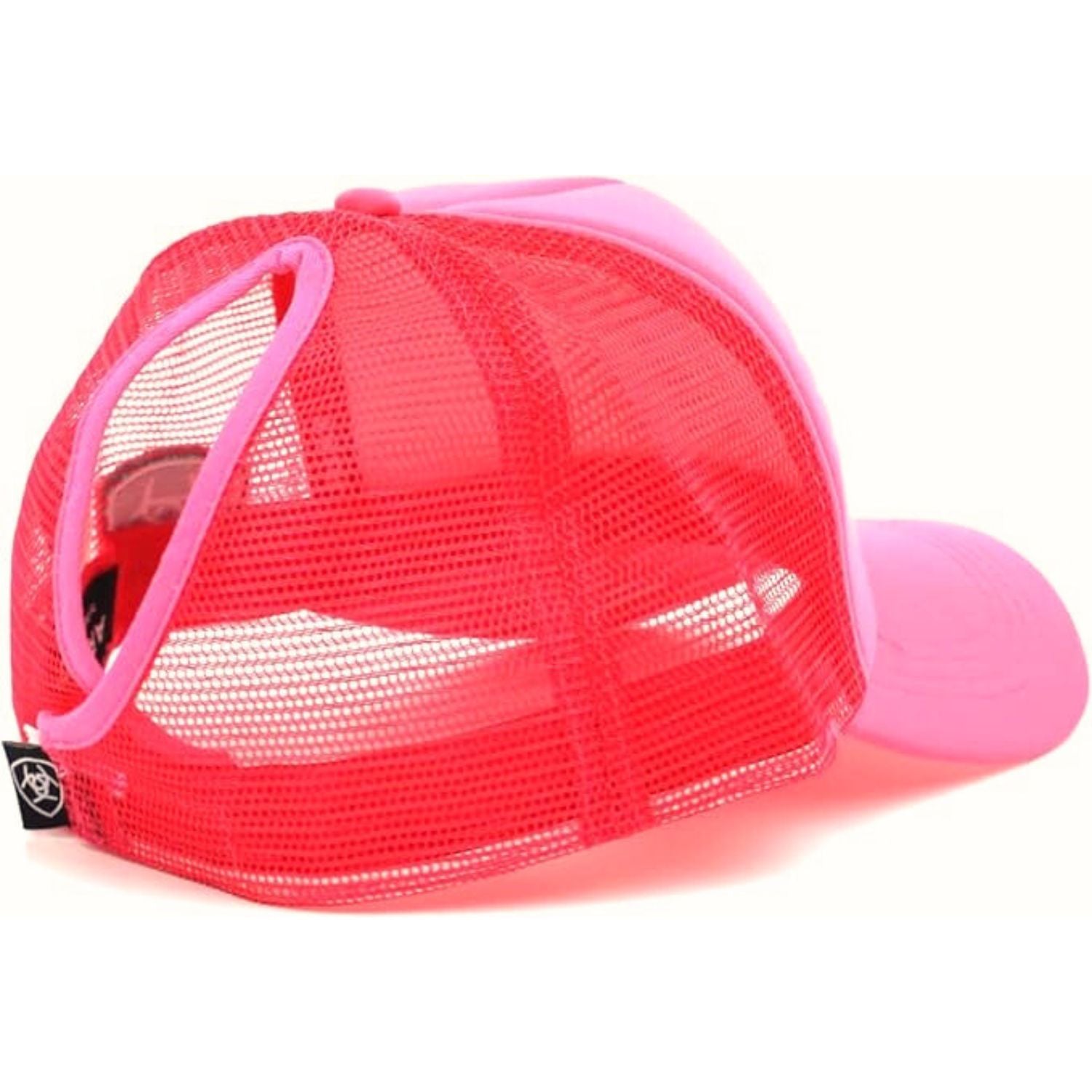 Ariat Youth Girls Southwest Print Mesh Back Ponyflo Adjustable Cap Hat, Hot Pink