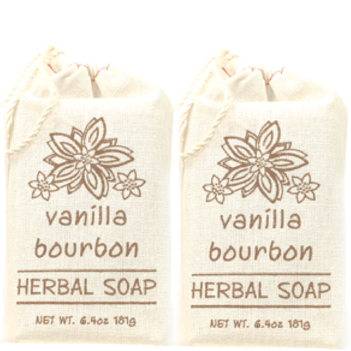 Greenwich Bay Trading Co. Herbal Soaps in a Sack, 6.4oz, Vanilla Bourbon, 2 Pack