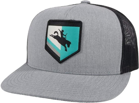 Hooey Mens Sterling Adjustable Snapback Trucker Cap Hat, Grey/White