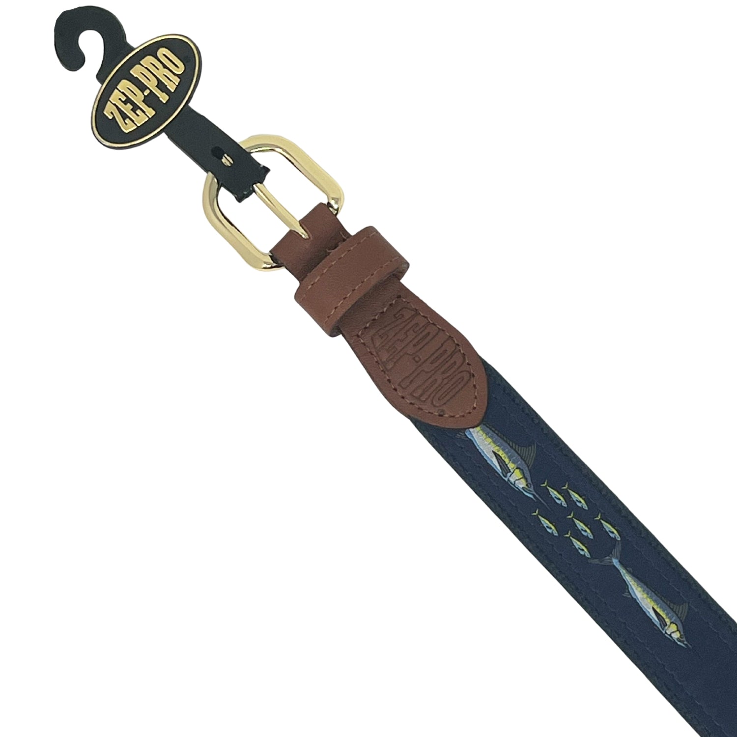 ZEP-PRO Mens School of Marlins Belt, Navy/Navy Web