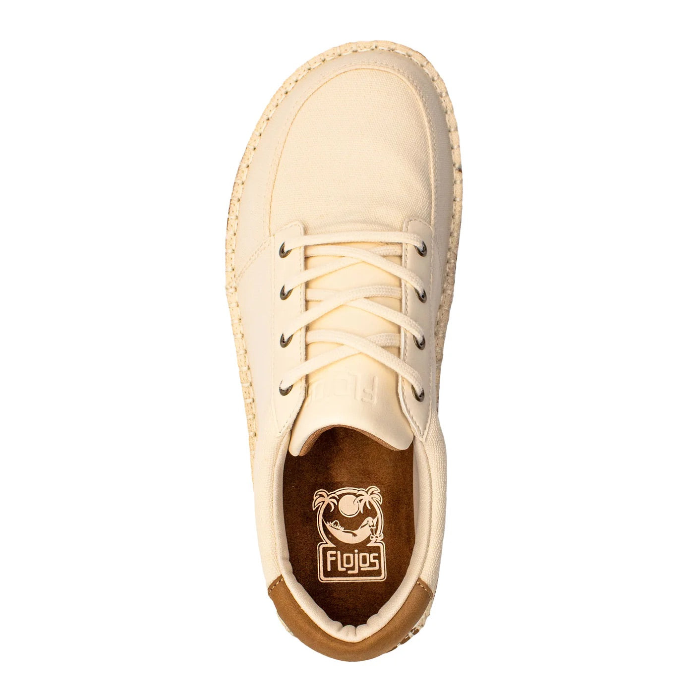 Flojos Mens Solar Canvas Memory Foam Beachcomber Lace Up Shoes, Sand/Gum