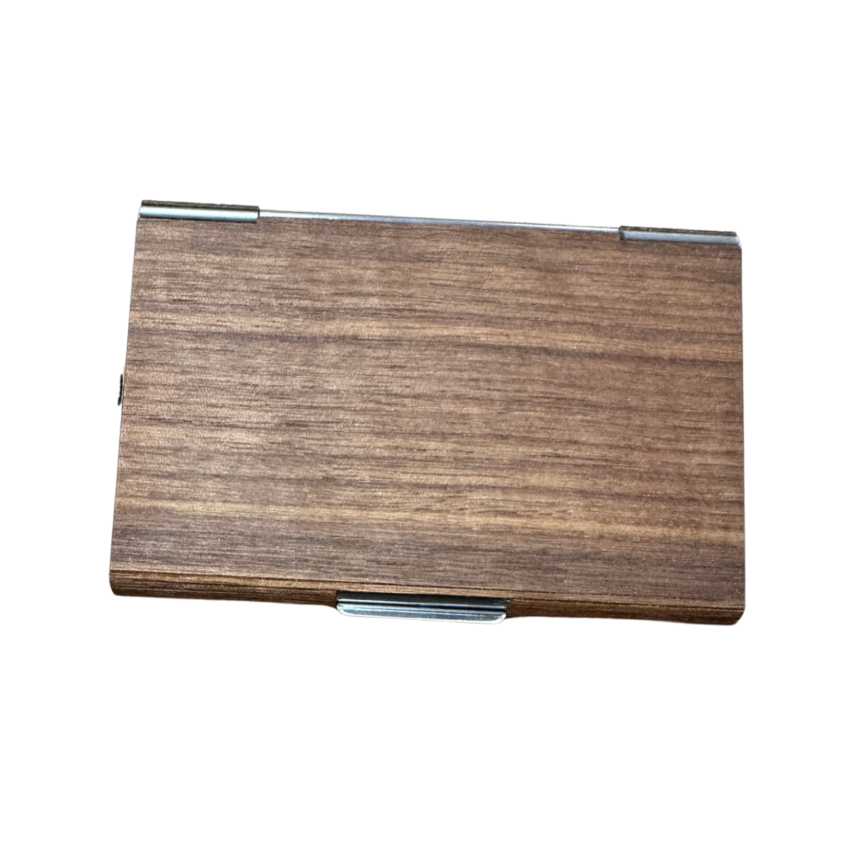 Nine Line Wood Business Card Holder Case with Engraved American Flag