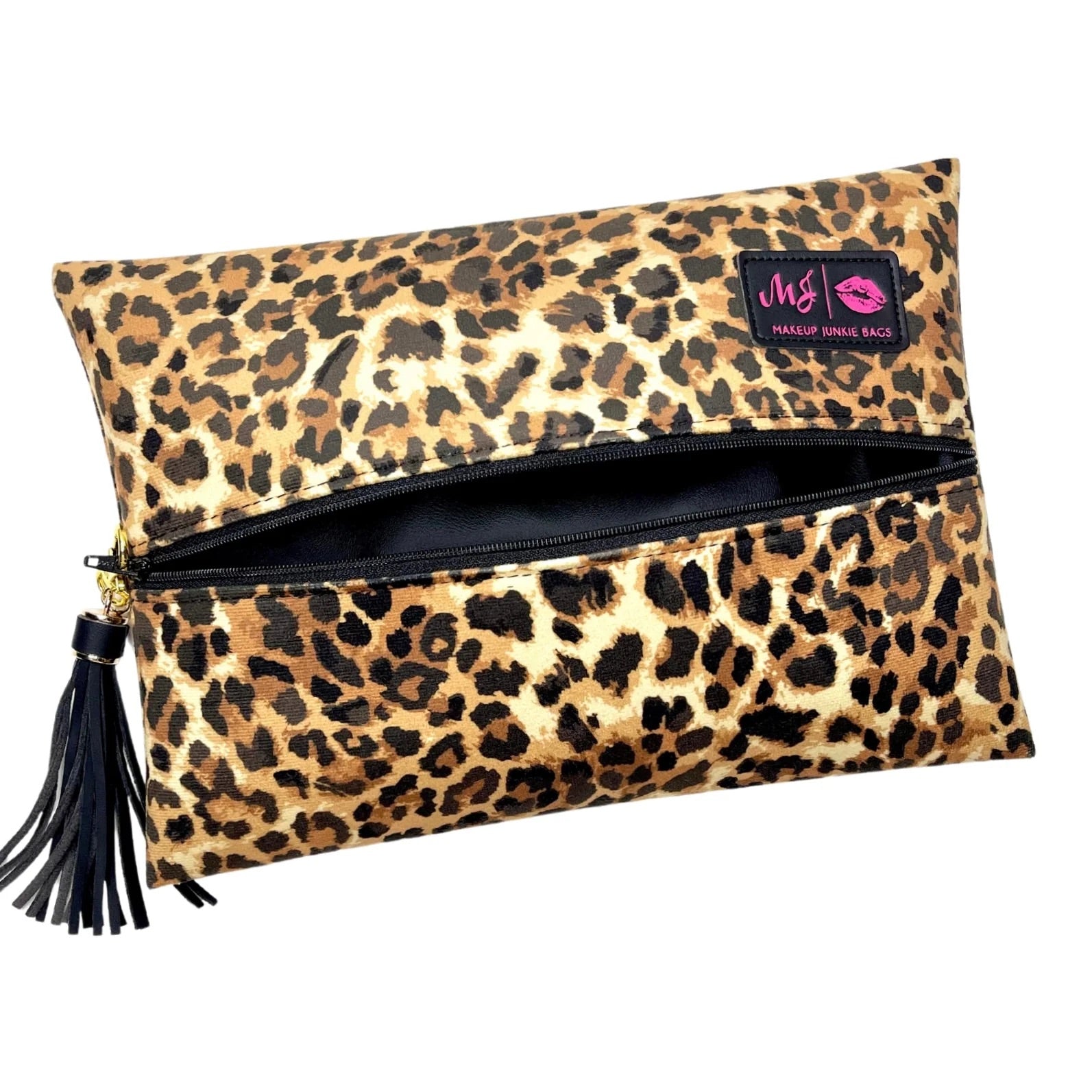 Makeup Junkie Bags Lady Leopard Velvet Make-Up Bag, Medium