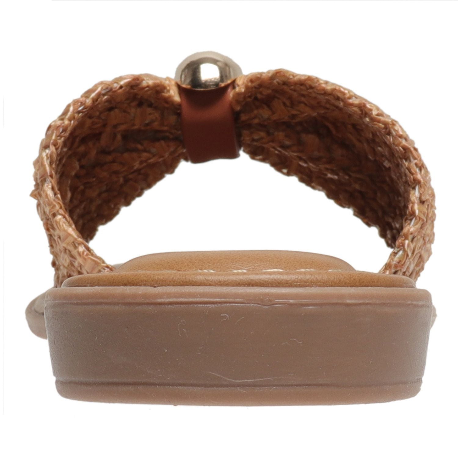 Pierre Dumas Womens PICK-1 Bow Ornament Slide Sandal, New Tan