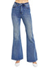 Judy Blue Womens High Waist Tummy Control Contrast Wash Flare Jeans