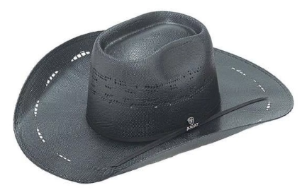 Ariat Mens Richardson 112 USA Leather Patch Snapback Cap Hat (Black/White)